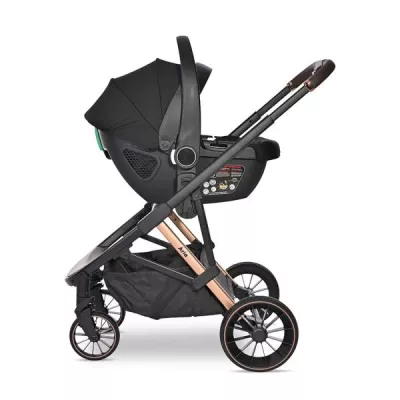 Carucior Set 3 in 1, Aria, cosulet auto Aria Luxe 40-87 cm inclus, multiple accesorii, Green