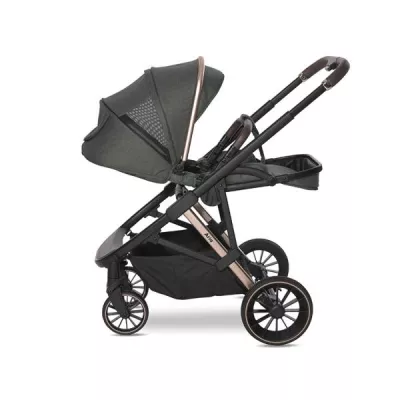 Carucior Set 3 in 1, Aria, cosulet auto Aria Luxe 40-87 cm inclus, multiple accesorii, Green