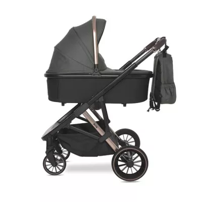 Carucior Set 3 in 1, Aria, cosulet auto Aria Luxe 40-87 cm inclus, multiple accesorii, Green