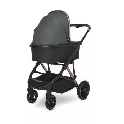 Carucior Set 3 in 1, Aria, cosulet auto Aria Luxe 40-87 cm inclus, multiple accesorii, Green