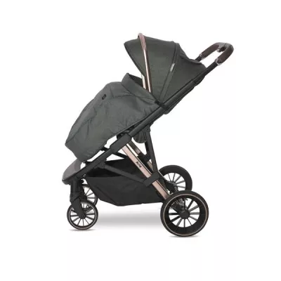 Carucior Set 3 in 1, Aria, cosulet auto Aria Luxe 40-87 cm inclus, multiple accesorii, Green