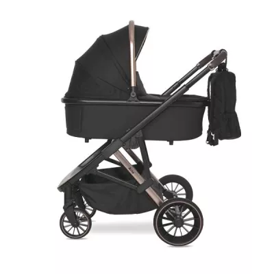 Carucior Set 3 in 1, Aria, cosulet auto Aria Luxe 40-87 cm inclus, multiple accesorii, Black