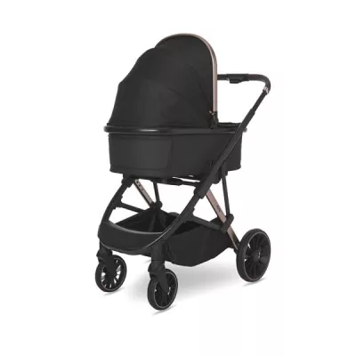 Carucior Set 3 in 1, Aria, cosulet auto Aria Luxe 40-87 cm inclus, multiple accesorii, Black