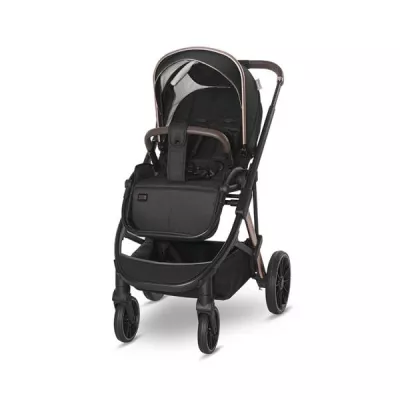 Carucior Set 3 in 1, Aria, cosulet auto Aria Luxe 40-87 cm inclus, multiple accesorii, Black