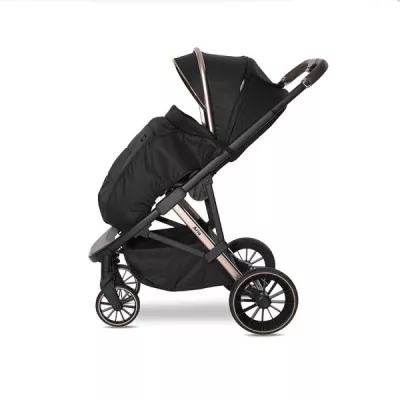 Carucior Set 3 in 1, Aria, cosulet auto Aria Luxe 40-87 cm inclus, multiple accesorii, Black
