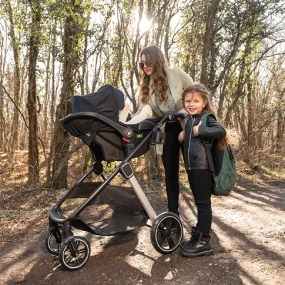 Carucior Set 3 in 1, Aspen, transformabil, sezut reversibil, scoica auto inclusa, 0 luni+, pana la 22 kg, Cappuccino