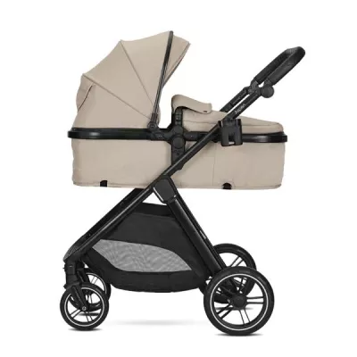 Carucior Set 3 in 1, Aspen, transformabil, sezut reversibil, scoica auto inclusa, 0 luni+, pana la 22 kg, Cappuccino
