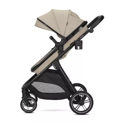 Carucior Set 3 in 1, Aspen, transformabil, sezut reversibil, scoica auto inclusa, 0 luni+, pana la 22 kg, Cappuccino