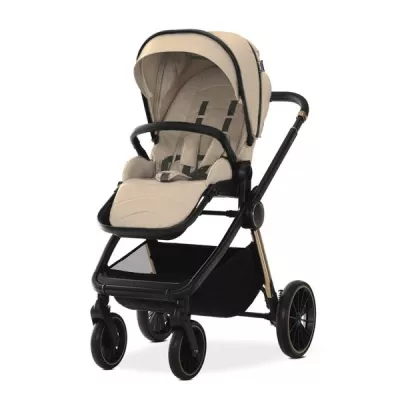Carucior 3 in 1 - Carucior Set 3 in 1, Bianca, cadru usor din aluminiu, pana la 22 kg, Beige Warm, bebelorelli.ro