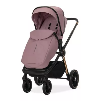 Carucior Set 3 in 1, Bianca, cos landou individual, cosulet auto Aria Luxe inclus, cadru din aluminiu, pana la 22 kg, Pink
