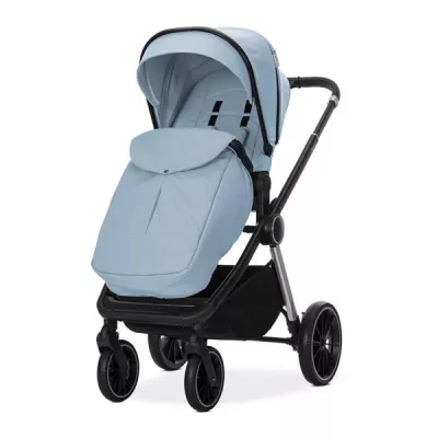 Carucior Set 3 in 1, Bianca, cos landou individual, cosulet auto Aria Luxe inclus, cadru din aluminiu, pana la 22 kg, Blue