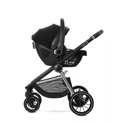 Carucior Set 3 in 1, Bianca, cos landou individual, cosulet auto Aria Luxe inclus, cadru din aluminiu, pana la 22 kg, Blue