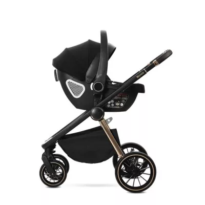 Carucior Set 3 in 1, Bianca, prevazut cu sistem anti-reflux, pana la 22 kg, Negru