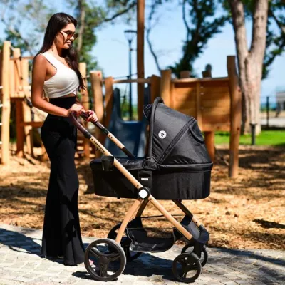 Carucior set 3 in 1, Infinity, de la 0 luni pana la 4 ani, maxim 22 kg, cadru din aluminiu, Gri Glaciar