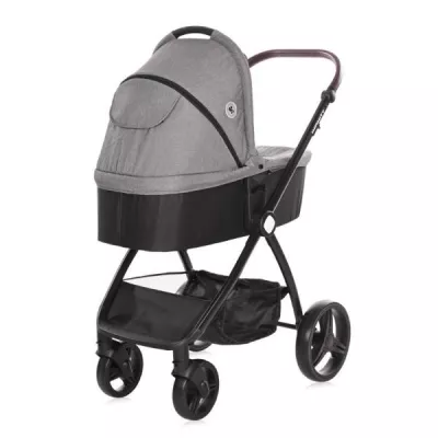 Carucior set 3 in 1, Infinity, de la 0 luni pana la 4 ani, maxim 22 kg, cadru din aluminiu, Gri Glaciar