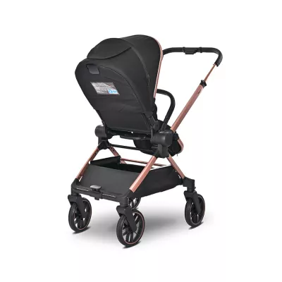 Carucior Set 3 in 1, Reya, maner reversibil, pana la 22 kg, Negru Jasper