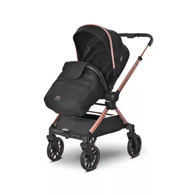 Carucior Set 3 in 1, Reya, maner reversibil, pana la 22 kg, Negru Jasper