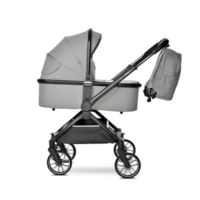 Carucior Set 3 in 1, Reya, maner reversibil, pana la 22 kg, Gri