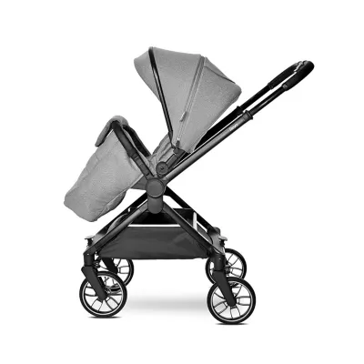 Carucior Set 3 in 1, Reya, maner reversibil, pana la 22 kg, Gri