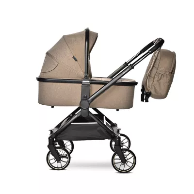 Carucior Set 3 in 1, Reya, maner reversibil, pana la 22 kg, Maro