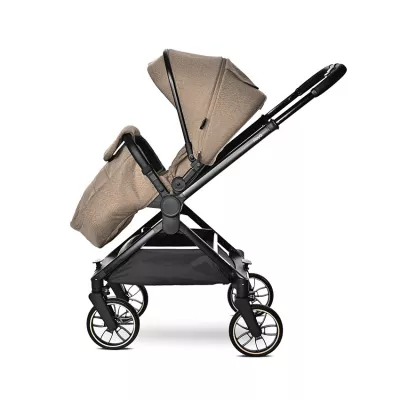 Carucior Set 3 in 1, Reya, maner reversibil, pana la 22 kg, Maro