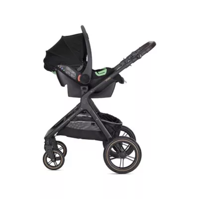 Carucior Set 3 in1, Viola, cos auto Spirit inclus, transformabil, sezut reversibil,  pana la 22 kg, Beige