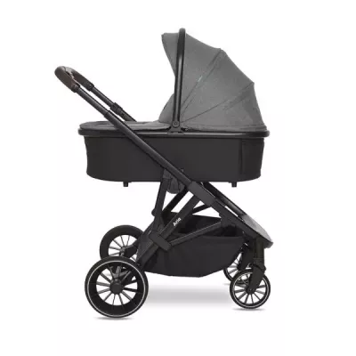 Carucior set 3in1,  Aria, cosulet auto Aria Luxe 40-87 cm inclus, Grey