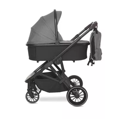 Carucior set 3in1,  Aria, cosulet auto Aria Luxe 40-87 cm inclus, Grey