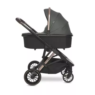 Carucior set 3in1,  Aria, cosulet auto Aria Luxe 40-87 cm inclus, Green