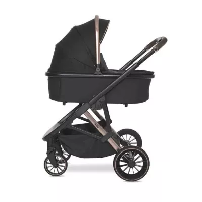 Carucior set 3in1,  Aria, cosulet auto Aria Luxe 40-87 cm inclus, Black