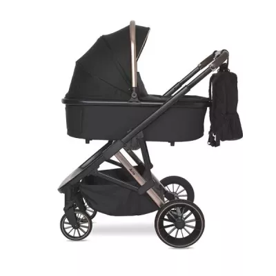 Carucior set 3in1,  Aria, cosulet auto Aria Luxe 40-87 cm inclus, Black