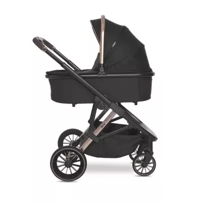 Carucior set 3in1,  Aria, cosulet auto Aria Luxe 40-87 cm inclus, Black