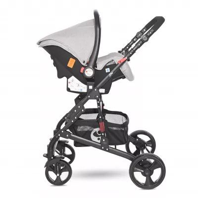 Carucior Set, Alba Classic, landou transformabil, cos auto inclus, cadru aluminiu, Grey