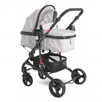 Carucior Set, Alba Classic, landou transformabil, cos auto inclus, cadru aluminiu, Grey