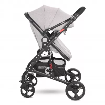 Carucior Set, Alba Classic, landou transformabil, cos auto inclus, cadru aluminiu, Grey
