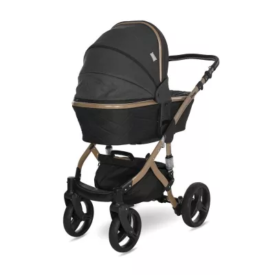 Carucior set Rimini Premium, landou separat, sezut reversibil, cadru din aluminiu, cos auto optional, Negru