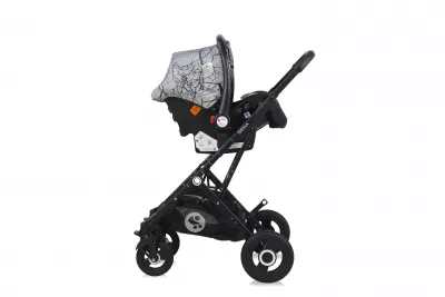 Carucior Set, Sena, landou transformabil, cos auto inclus, cadru din aluminiu, Grey Marble New