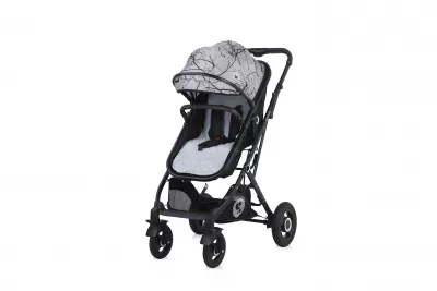 Carucior Set, Sena, landou transformabil, cos auto inclus, cadru din aluminiu, Grey Marble New