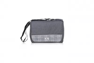 Carucior 3 in 1 - Carucior Set, Sena, landou transformabil, cos auto inclus, cadru din aluminiu, Grey Squared, bebelorelli.ro