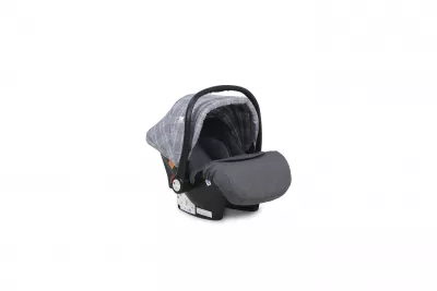 Carucior Set, Sena, landou transformabil, cos auto inclus, cadru din aluminiu, Grey Squared