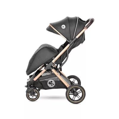 Carucior set, Storm, de la 0 luni pana la 4 ani, maxim 22 kg, cos auto inclus, cadru din aluminiu, Luxe Black