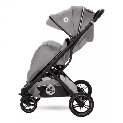 Carucior set, Storm, de la 0 luni pana la 4 ani, maxim 22 kg, cos auto inclus, cadru din aluminiu, Gri Opaline