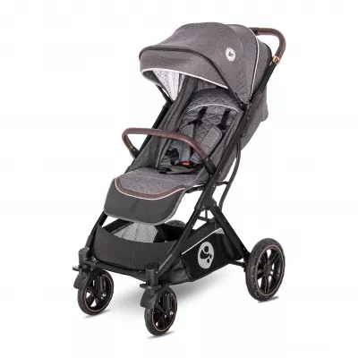 Carucior set, Storm, de la 0 luni pana la 4 ani, maxim 22 kg, cos auto inclus, cadru din aluminiu, Gri Steel