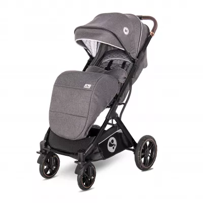 Carucior set, Storm, de la 0 luni pana la 4 ani, maxim 22 kg, cos auto inclus, cadru din aluminiu, Gri Steel