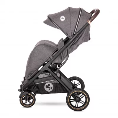 Carucior set, Storm, de la 0 luni pana la 4 ani, maxim 22 kg, cos auto inclus, cadru din aluminiu, Gri Steel