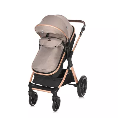 Carucior Set Viola, cos auto inclus, set adaptori inclus, pana la 22 kg, Pearl Beige