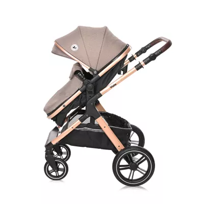 Carucior Set Viola, cos auto inclus, set adaptori inclus, pana la 22 kg, Pearl Beige