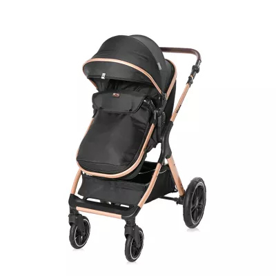 Carucior Set Viola, cos auto inclus, set adaptori inclus, pana la 22 kg, Black Diamonds