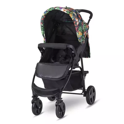 Carucior sport Olivia Basic, cu husa de picioare, pliere tip carte, Flori Tropicale