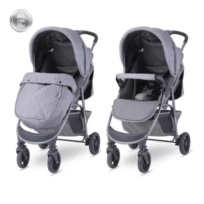 Carucior sport Olivia Basic, cu husa de picioare, pliere tip carte, Cool Gri